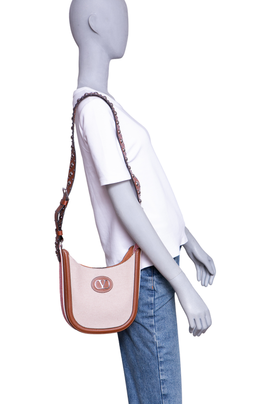 VALENTINO ANTIBES BUCKET CANVAS CHOCOLATE BROWN