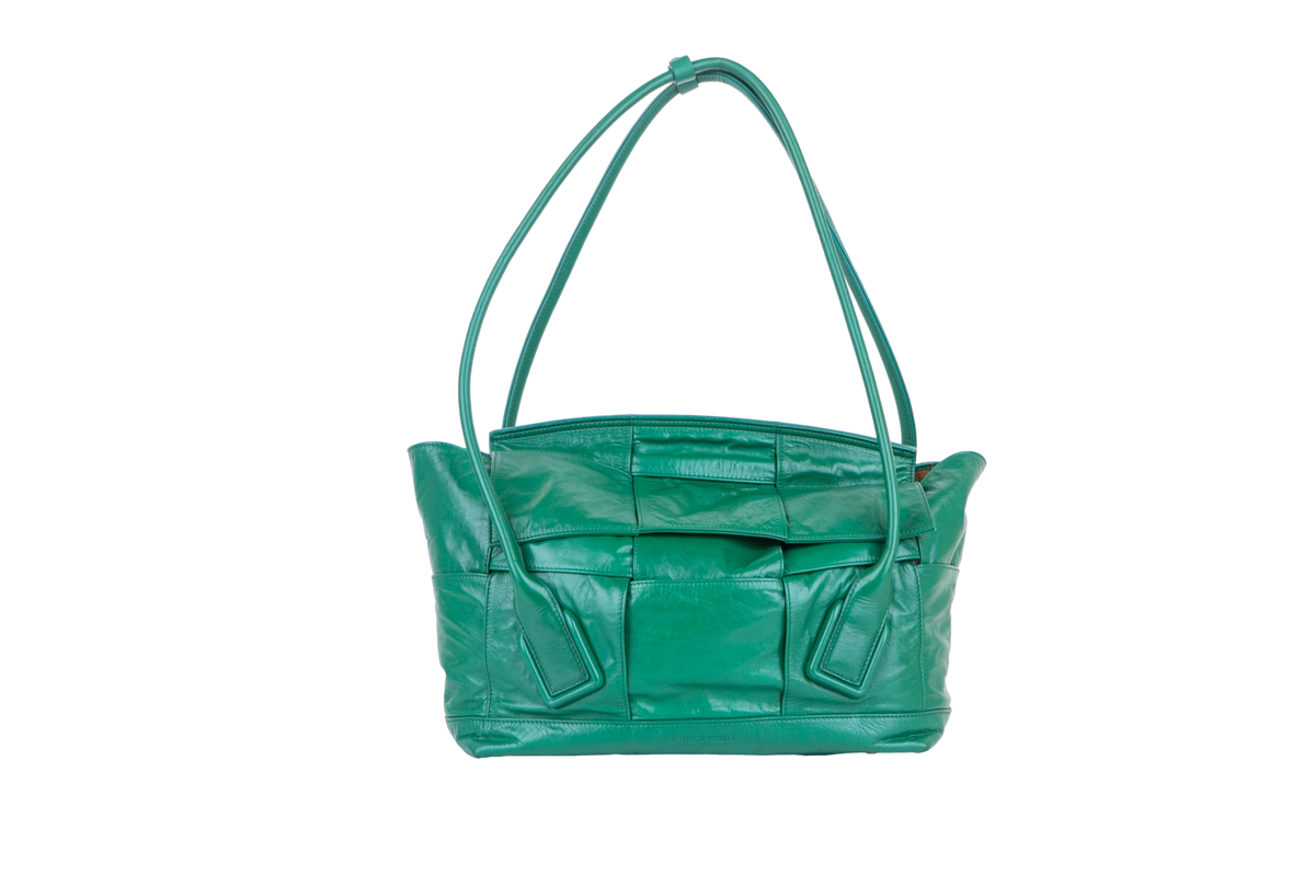 BOTTEGA ARCO SLOUCH RACING GREEN TOTE