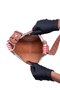 VALENTINO ANTIBES BUCKET CANVAS CHOCOLATE BROWN