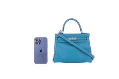 HERMES KELLY 25 SWIFT VERT BOSPHORE