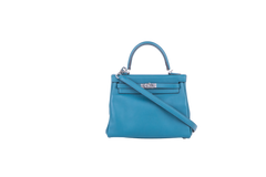 HERMES KELLY 25 SWIFT VERT BOSPHORE