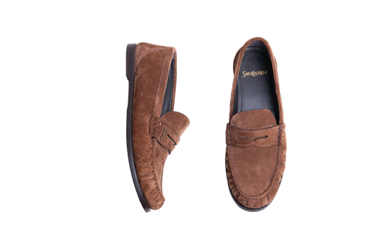 YSL LE LOAFER SUEDE DARK HAVANA - 36,5 BR
