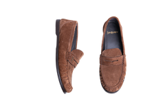 YSL LE LOAFER SUEDE DARK HAVANA - 36,5 BR