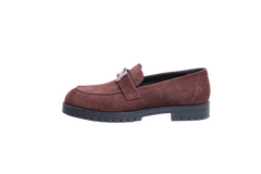 HERMÈS MOCASSIM FAUBOURG SUEDE CHOCOLAT - 36 BR