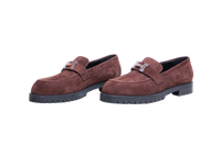 HERMÈS MOCASSIM FAUBOURG SUEDE CHOCOLAT - 36 BR