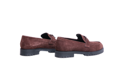 HERMÈS MOCASSIM FAUBOURG SUEDE CHOCOLAT - 36 BR