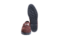 HERMÈS MOCASSIM FAUBOURG SUEDE CHOCOLAT - 36 BR