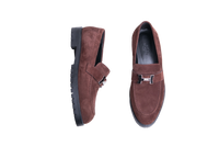 HERMÈS MOCASSIM FAUBOURG SUEDE CHOCOLAT - 36 BR