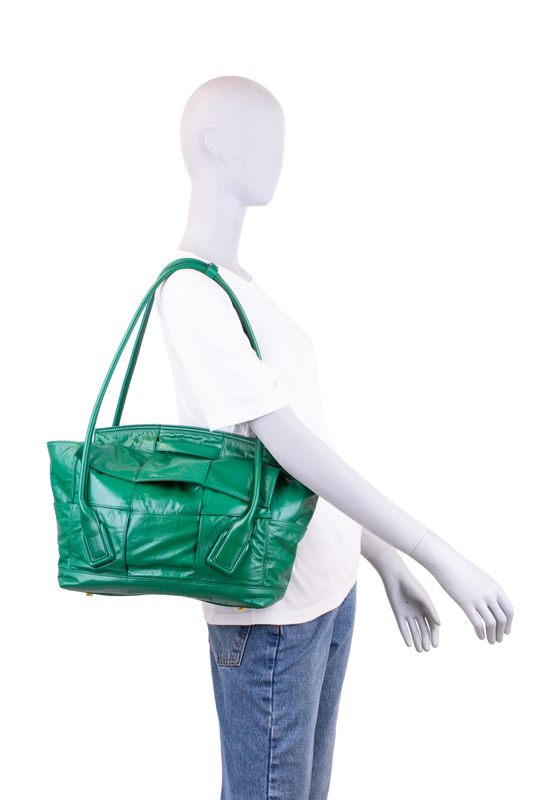 BOTTEGA ARCO SLOUCH RACING GREEN TOTE
