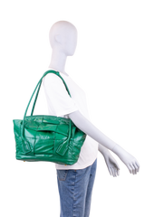 BOTTEGA ARCO SLOUCH RACING GREEN TOTE