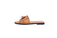 HERMÈS SANDAL FEMME GIULIA VEAU NATUREL - 36 BR