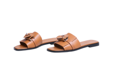 HERMÈS SANDAL FEMME GIULIA VEAU NATUREL - 36 BR