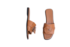 HERMÈS SANDAL FEMME GIULIA VEAU NATUREL - 36 BR