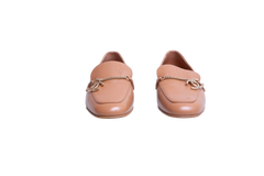 CHANEL MOCASSIM CHAIN CC CRINKLED CALFSKIN CARAMEL - 36 1/2 BR