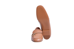 CHANEL MOCASSIM CHAIN CC CRINKLED CALFSKIN CARAMEL - 36 1/2 BR