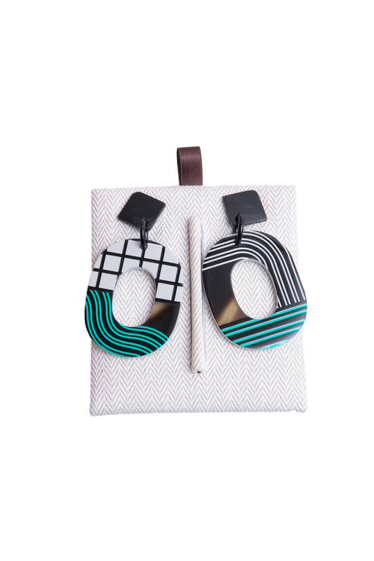 HERMÈS EARRINGS ISTHME POP BLEU CURAÇAO