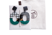 HERMÈS EARRINGS ISTHME POP BLEU CURAÇAO