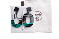 HERMÈS EARRINGS ISTHME POP BLEU CURAÇAO