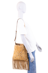 VALENTINO NELLCOTE SUEDE HAVANA BEIGE FRINGED