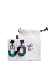 HERMÈS EARRINGS ISTHME POP BLEU CURAÇAO