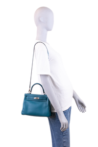 HERMES KELLY 25 SWIFT VERT BOSPHORE