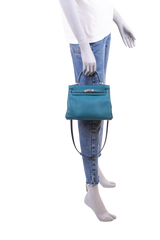 HERMES KELLY 25 SWIFT VERT BOSPHORE