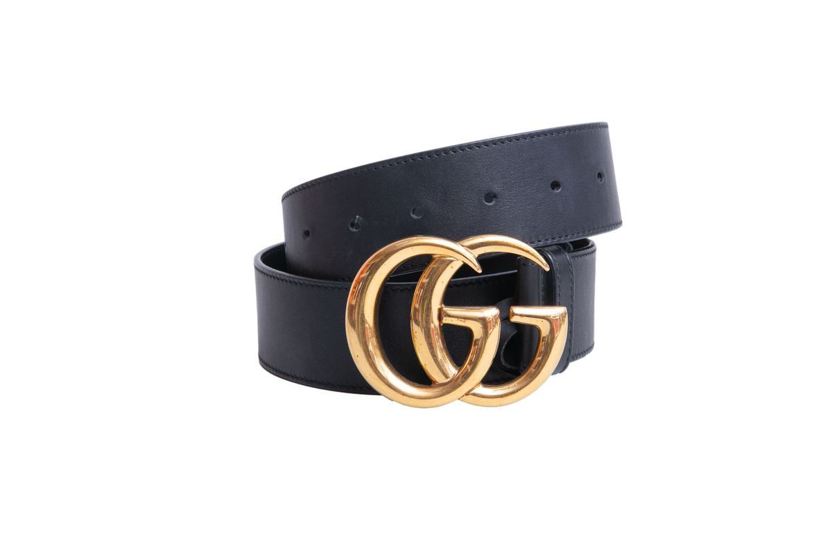 GUCCI BELT GG MARMONT LEATHER BLACK
