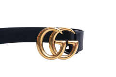 GUCCI BELT GG MARMONT LEATHER BLACK