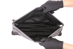 BOTTEGA CLUTCH PURSE LONG ZIPPER BLACK