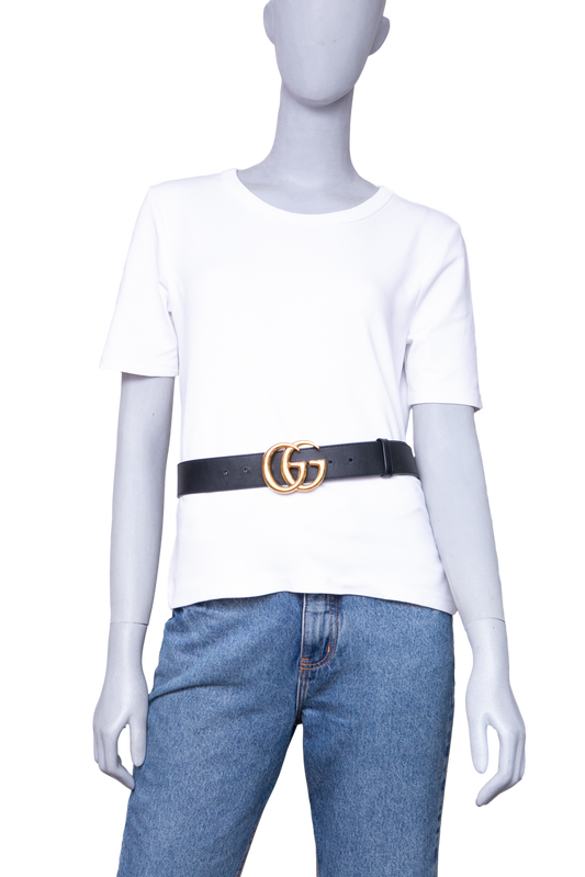 GUCCI BELT GG MARMONT LEATHER BLACK