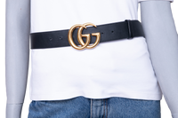 GUCCI BELT GG MARMONT LEATHER BLACK
