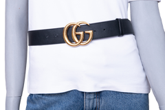 GUCCI BELT GG MARMONT LEATHER BLACK