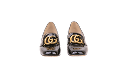 GUCCI PUMPS HEELS GG MARMONT PATENT BLACK - 39 BR