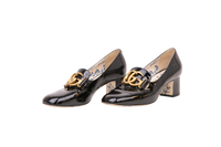 GUCCI PUMPS HEELS GG MARMONT PATENT BLACK - 39 BR