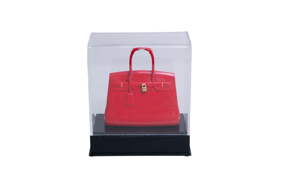 MINIATURA HERMÈS BIRKIN VERMELHA HDW DOURADA