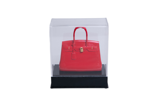 MINIATURA HERMÈS BIRKIN VERMELHA HDW DOURADA
