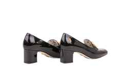 GUCCI PUMPS HEELS GG MARMONT PATENT BLACK - 39 BR