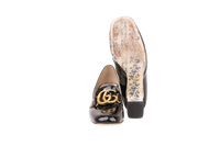 GUCCI PUMPS HEELS GG MARMONT PATENT BLACK - 39 BR