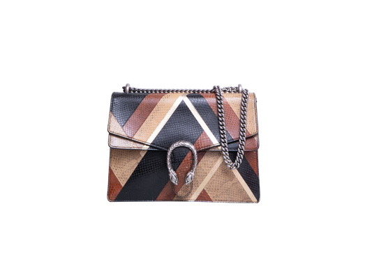 GUCCI DIONYSUS PATCHWORK MEDIUM PYTHON MULTICOLOR