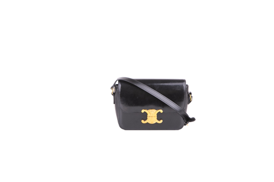 CELINE TRIOMPHE TEEN BLACK BOX LEATHER