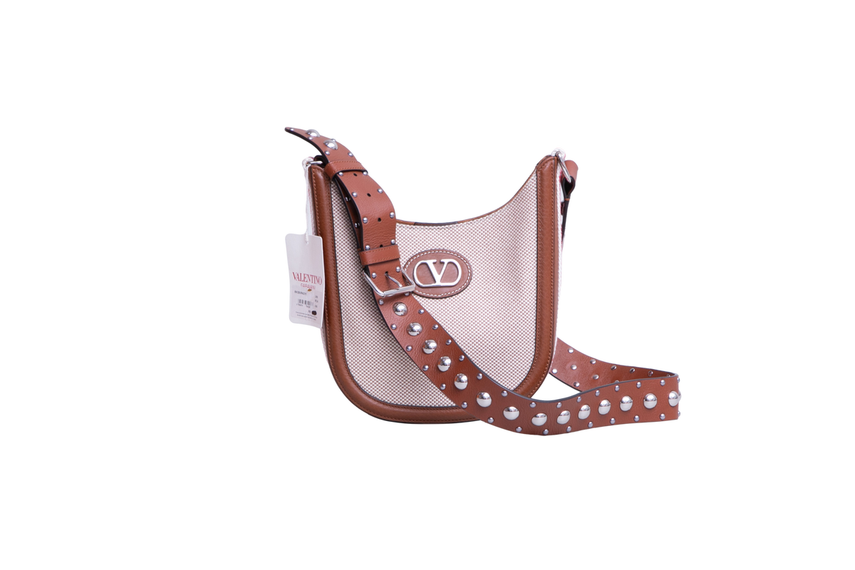 VALENTINO ANTIBES BUCKET CANVAS CHOCOLATE BROWN