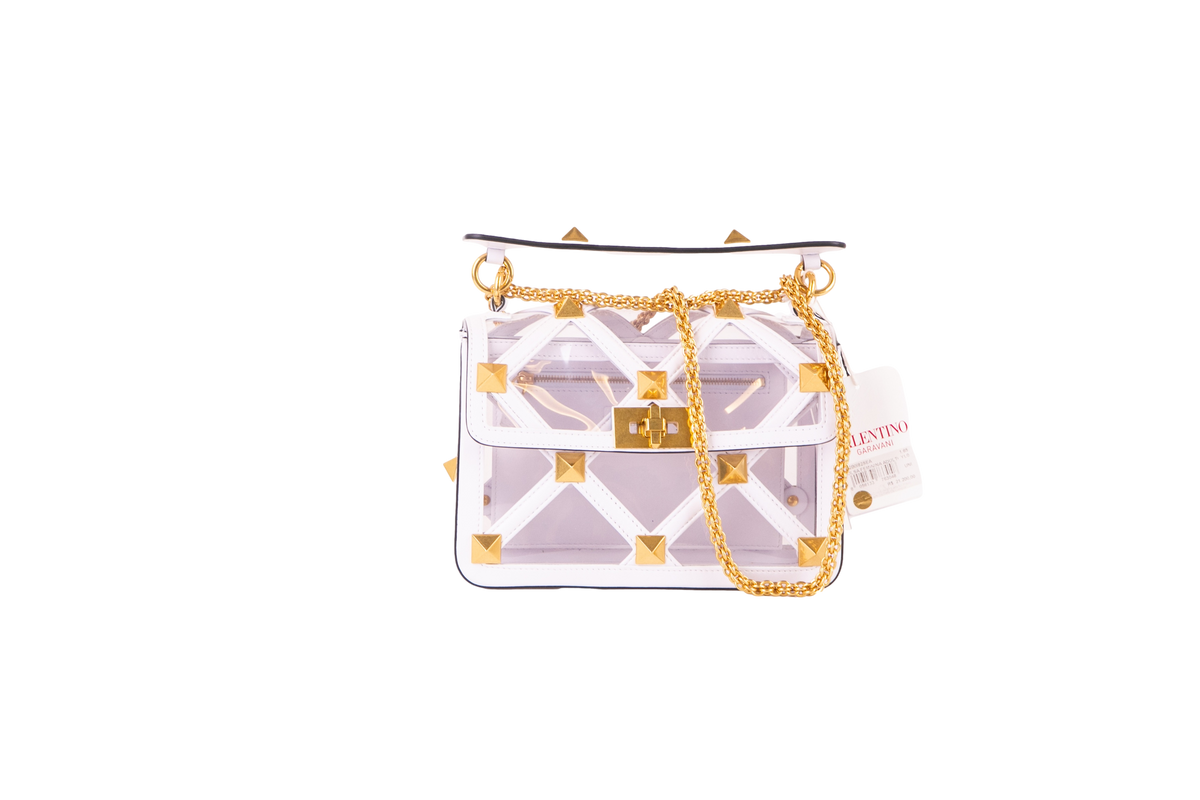 VALENTINO ROMAN STUD POLYMER PVC WHITE