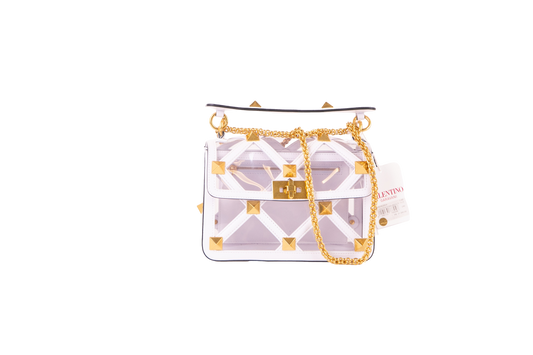 VALENTINO ROMAN STUD POLYMER PVC WHITE