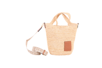 LOEWE MINI SLIT TOTE BAG RAFFIA & CARAMEL