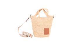 LOEWE MINI SLIT TOTE BAG RAFFIA & CARAMEL