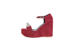 HERMÈS SANDAL HILDA 80 ROUGE H VELOURS - 36 BR