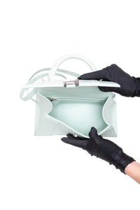 BALENCIAGA HOURGLASS TOP HANDLE LEATHER LIGHT GREE