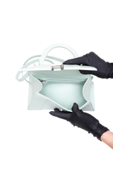BALENCIAGA HOURGLASS TOP HANDLE LEATHER LIGHT GREE