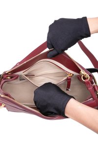 CHLOÉ ROY MEDIUM LEATHER AND SUEDE BURGUNDY
