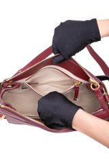 CHLOÉ ROY MEDIUM LEATHER AND SUEDE BURGUNDY